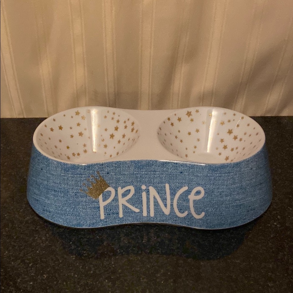 New! Top Paw Prince Pet Food Double Dish